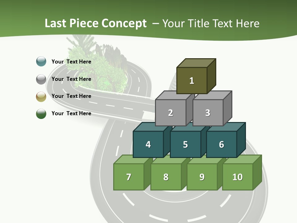 A Road With A Green Plant On Top Of It PowerPoint Template