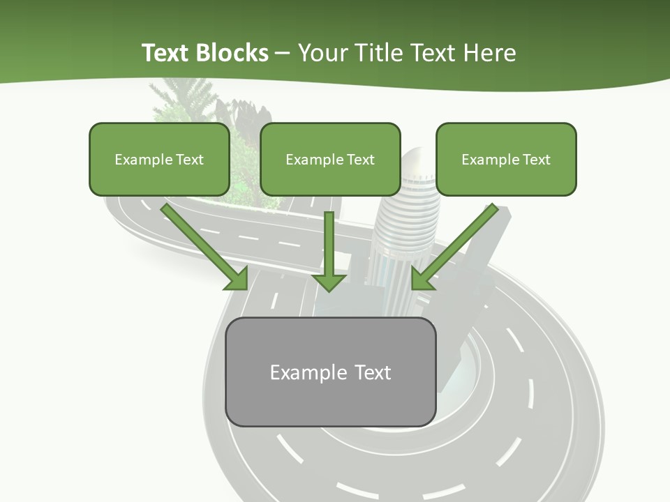 A Road With A Green Plant On Top Of It PowerPoint Template