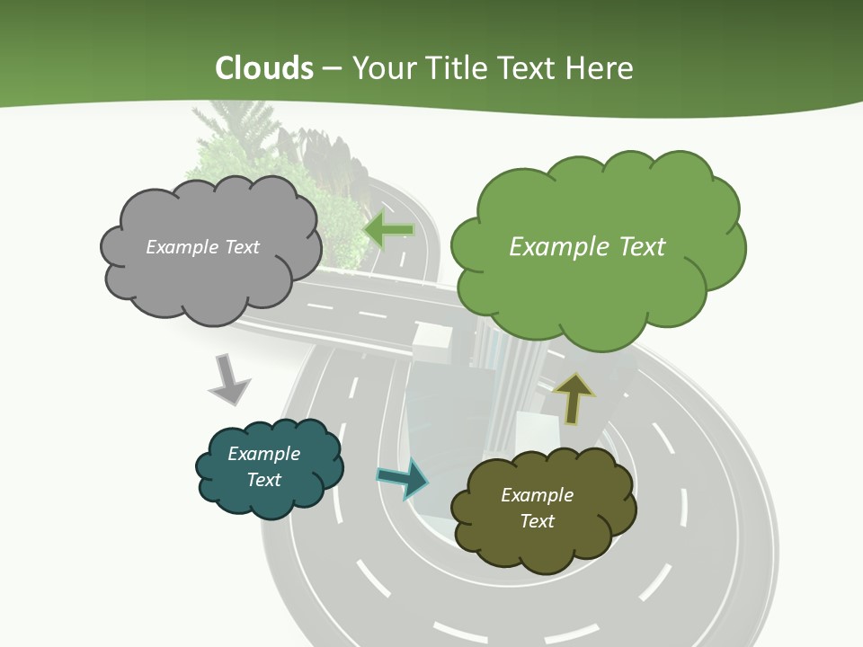 A Road With A Green Plant On Top Of It PowerPoint Template