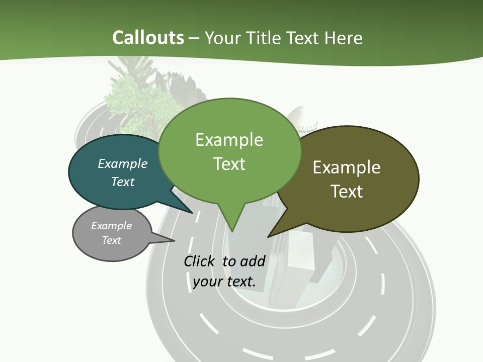 A Road With A Green Plant On Top Of It PowerPoint Template