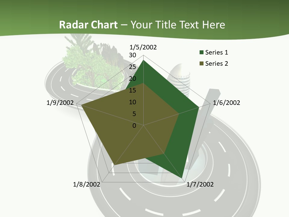 A Road With A Green Plant On Top Of It PowerPoint Template