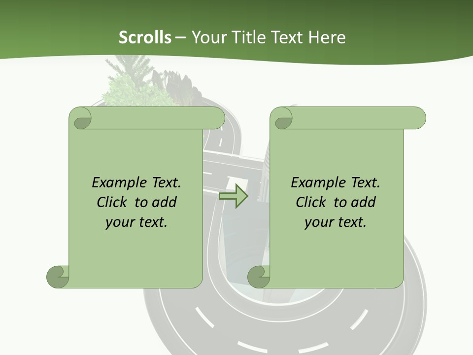 A Road With A Green Plant On Top Of It PowerPoint Template