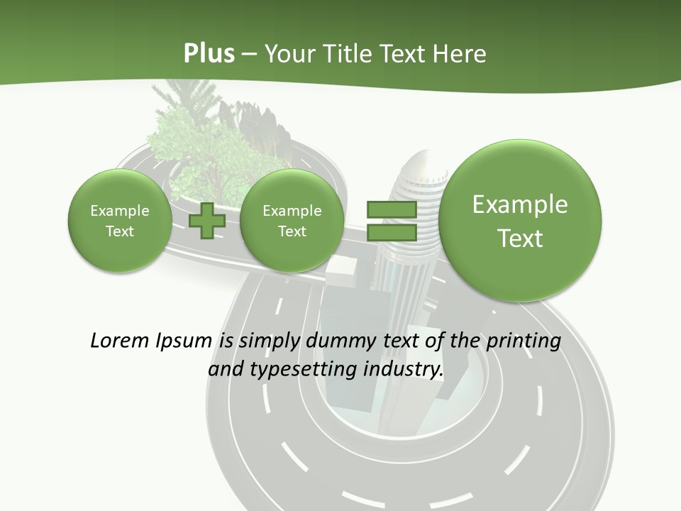A Road With A Green Plant On Top Of It PowerPoint Template