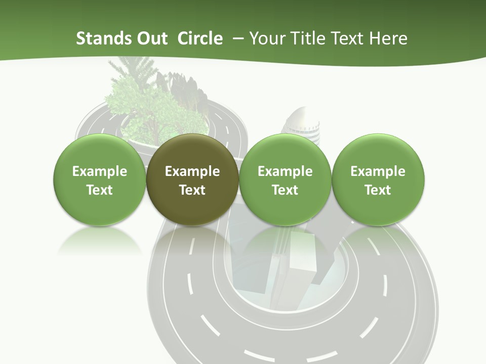 A Road With A Green Plant On Top Of It PowerPoint Template