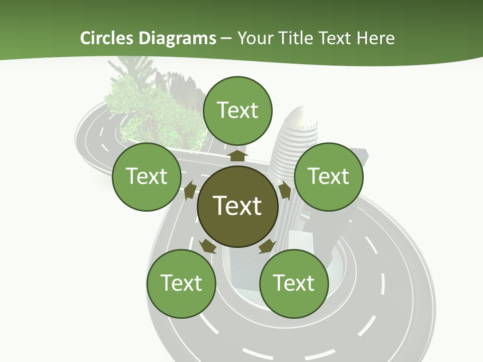 A Road With A Green Plant On Top Of It PowerPoint Template