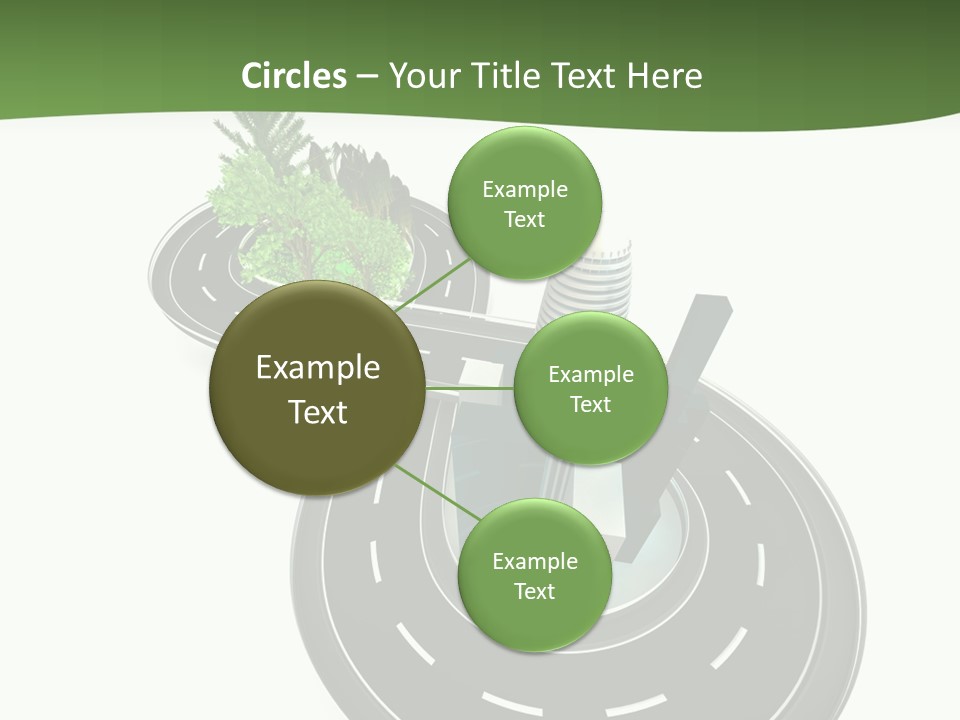 A Road With A Green Plant On Top Of It PowerPoint Template