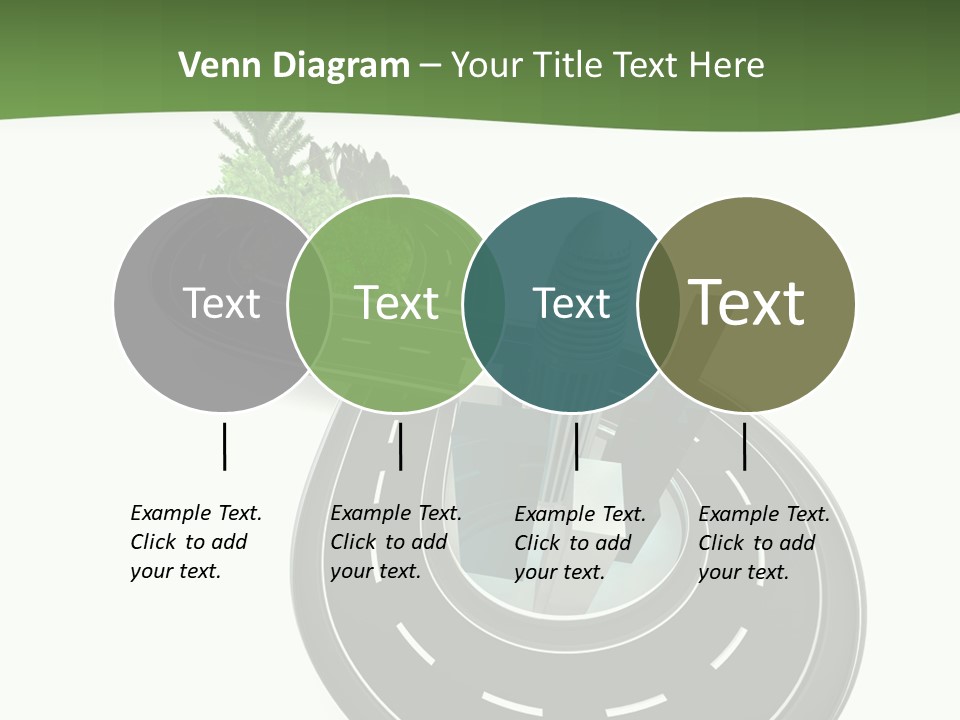 A Road With A Green Plant On Top Of It PowerPoint Template