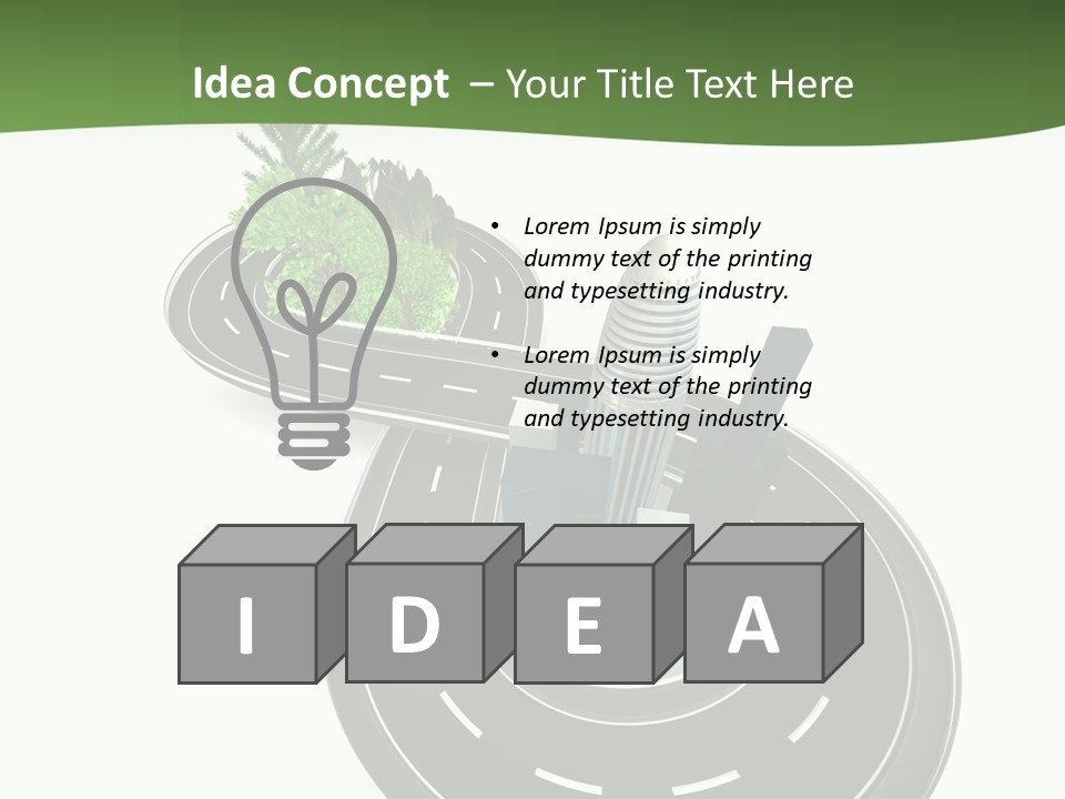 A Road With A Green Plant On Top Of It PowerPoint Template