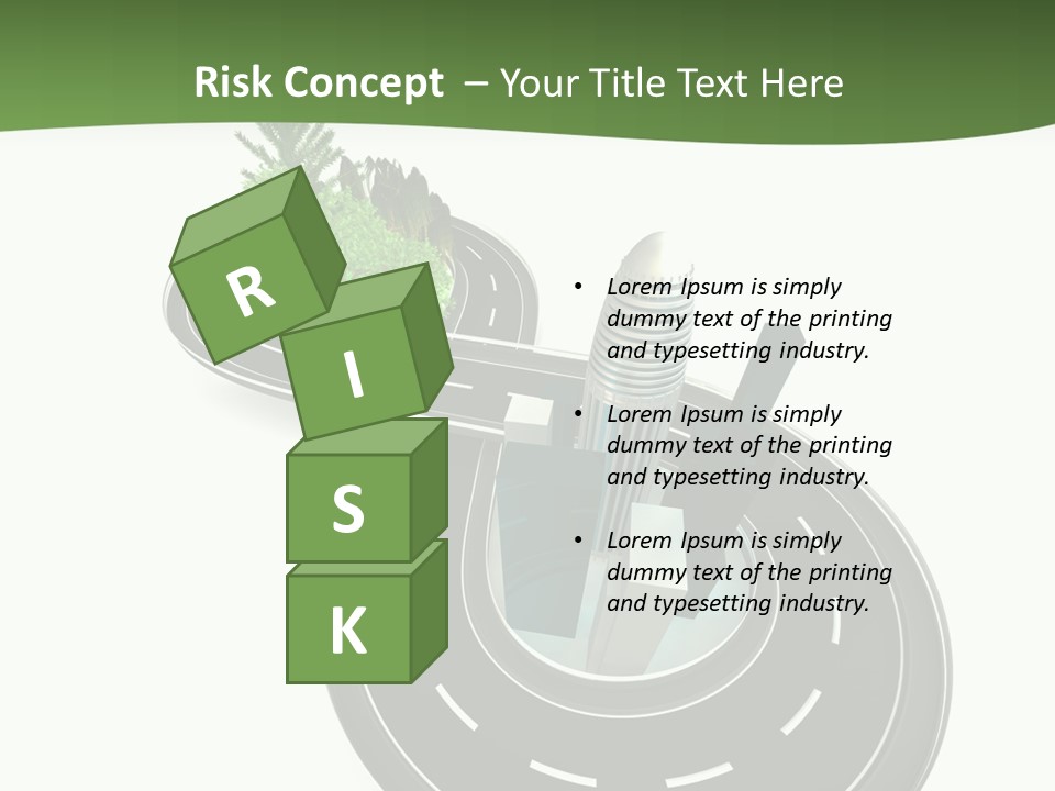 A Road With A Green Plant On Top Of It PowerPoint Template