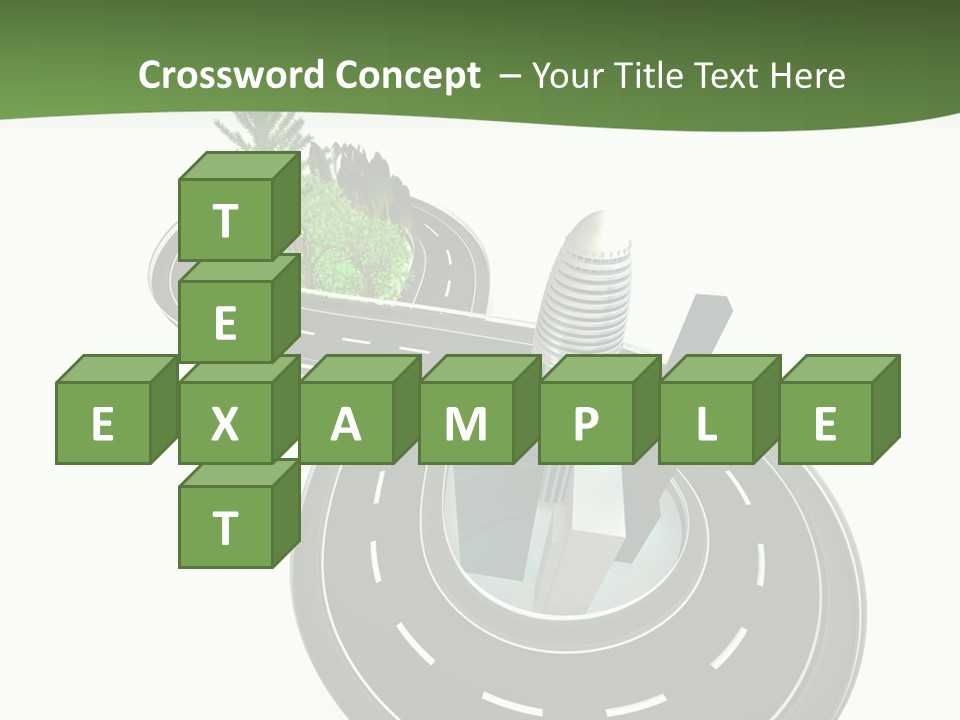 A Road With A Green Plant On Top Of It PowerPoint Template