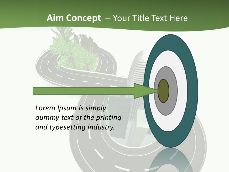 A Road With A Green Plant On Top Of It PowerPoint Template