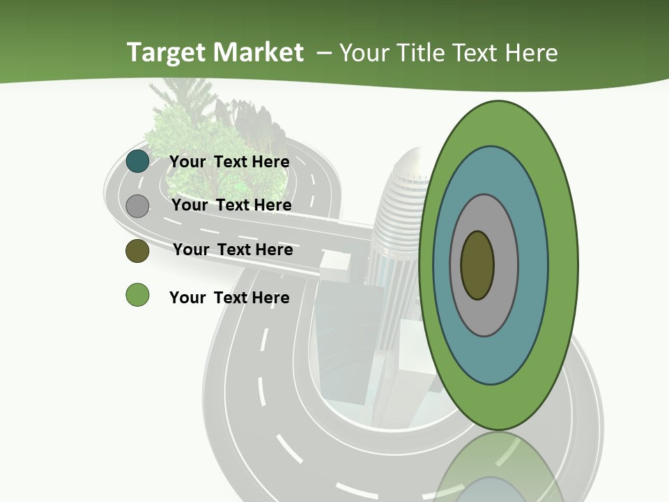 A Road With A Green Plant On Top Of It PowerPoint Template