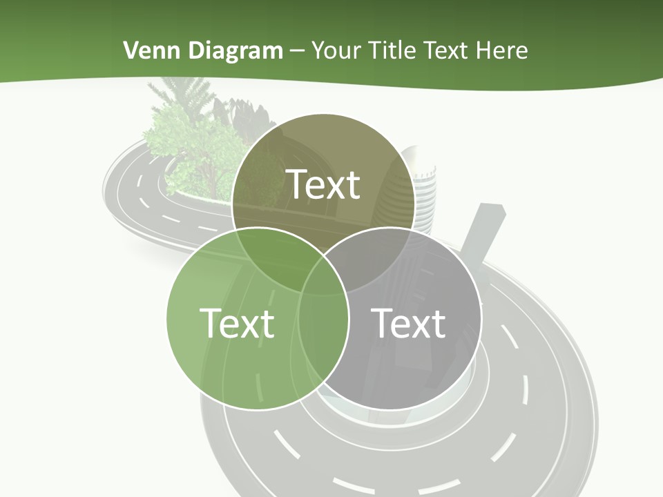 A Road With A Green Plant On Top Of It PowerPoint Template