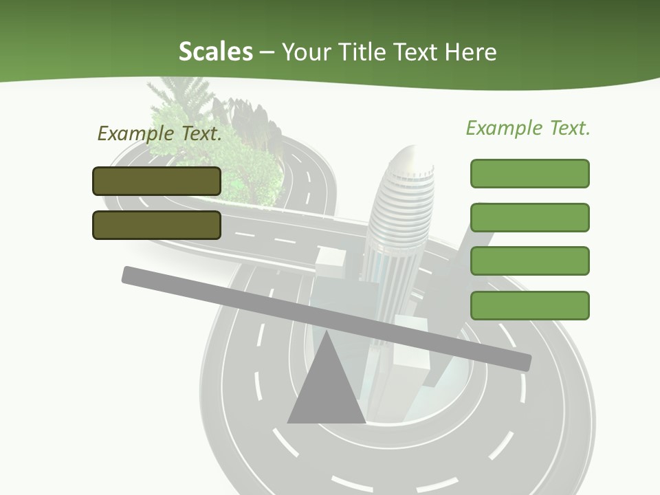 A Road With A Green Plant On Top Of It PowerPoint Template