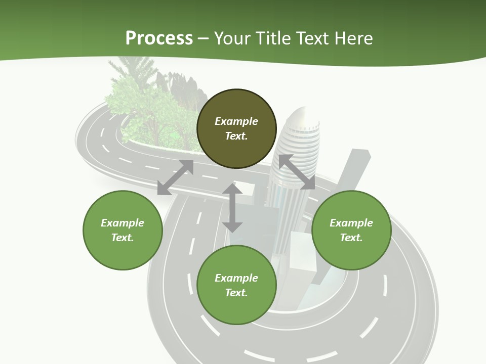A Road With A Green Plant On Top Of It PowerPoint Template