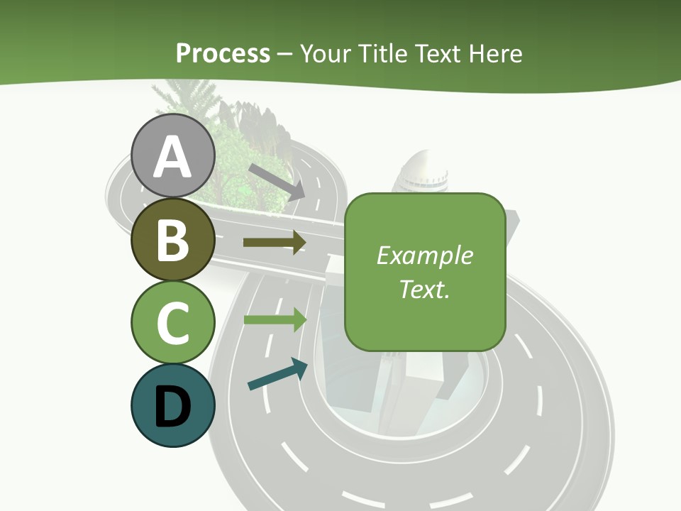 A Road With A Green Plant On Top Of It PowerPoint Template