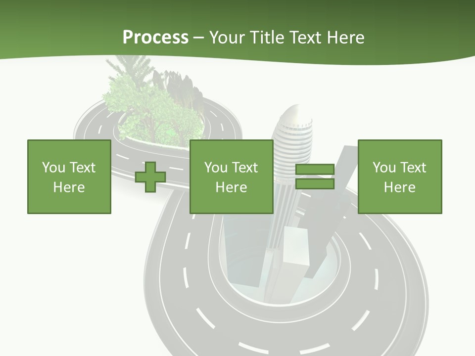A Road With A Green Plant On Top Of It PowerPoint Template