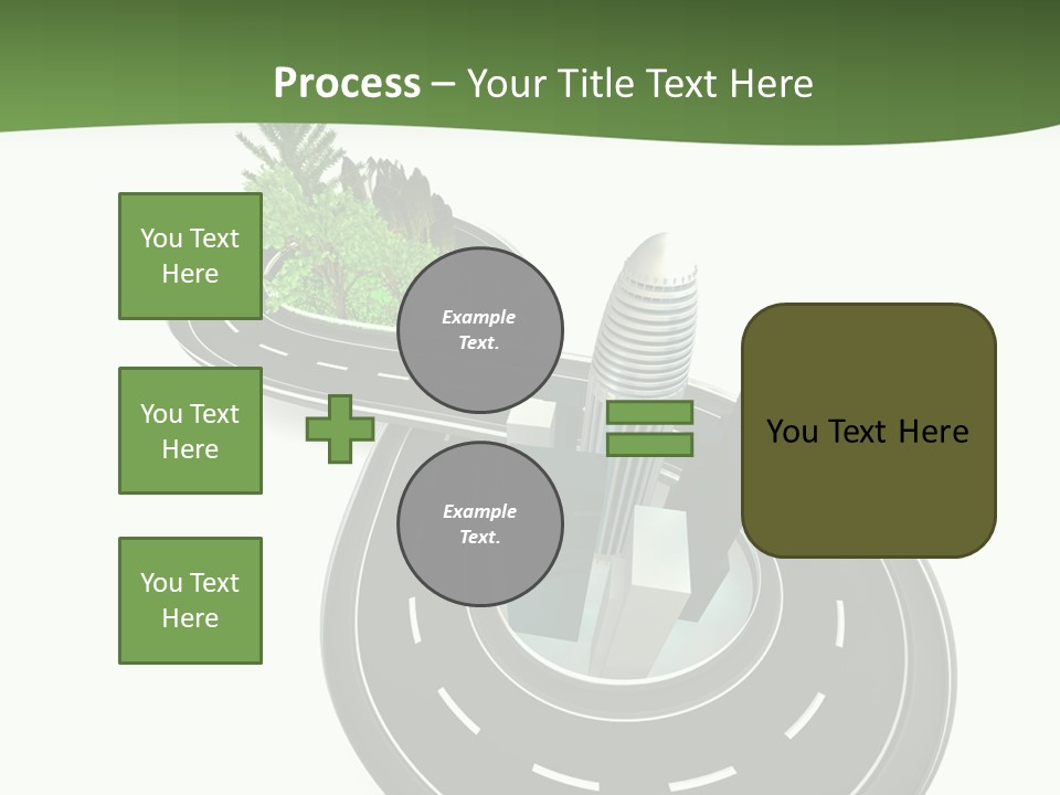 A Road With A Green Plant On Top Of It PowerPoint Template