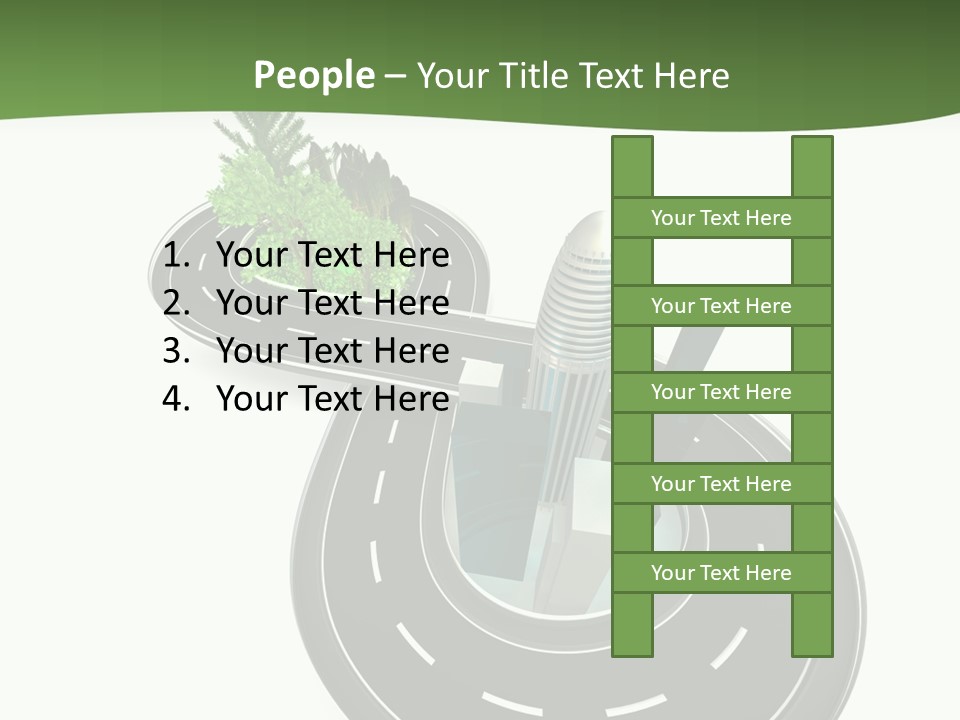 A Road With A Green Plant On Top Of It PowerPoint Template