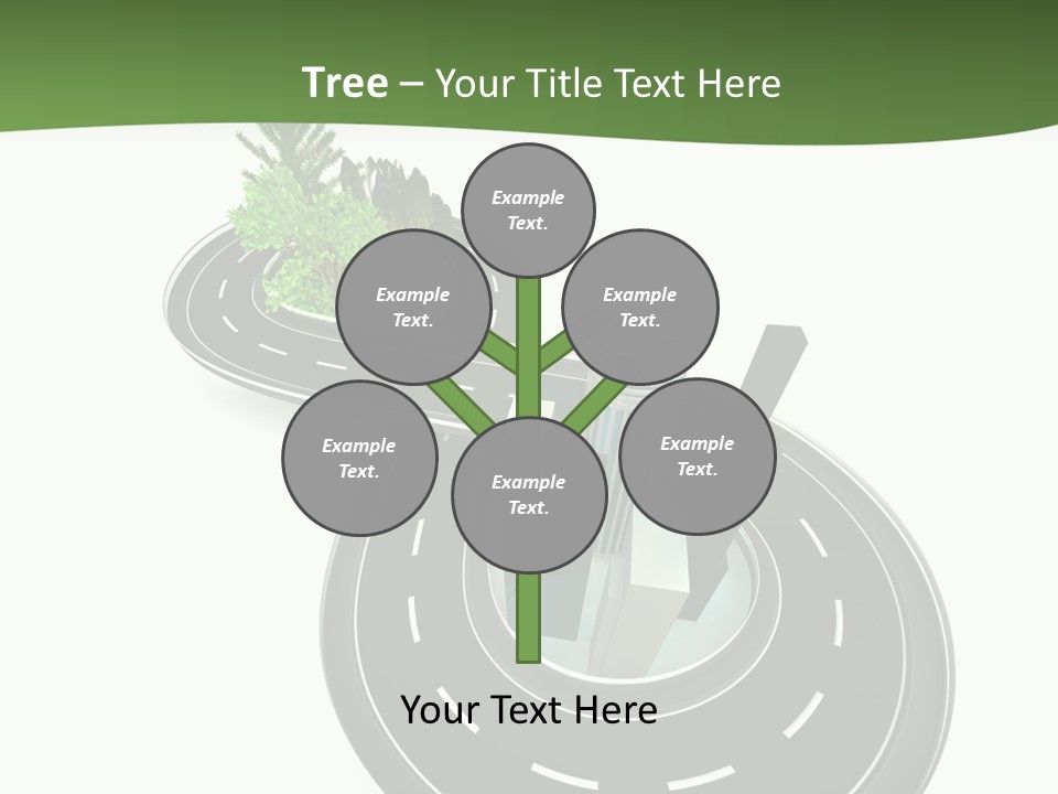 A Road With A Green Plant On Top Of It PowerPoint Template