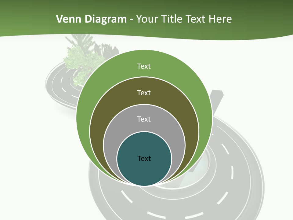 A Road With A Green Plant On Top Of It PowerPoint Template