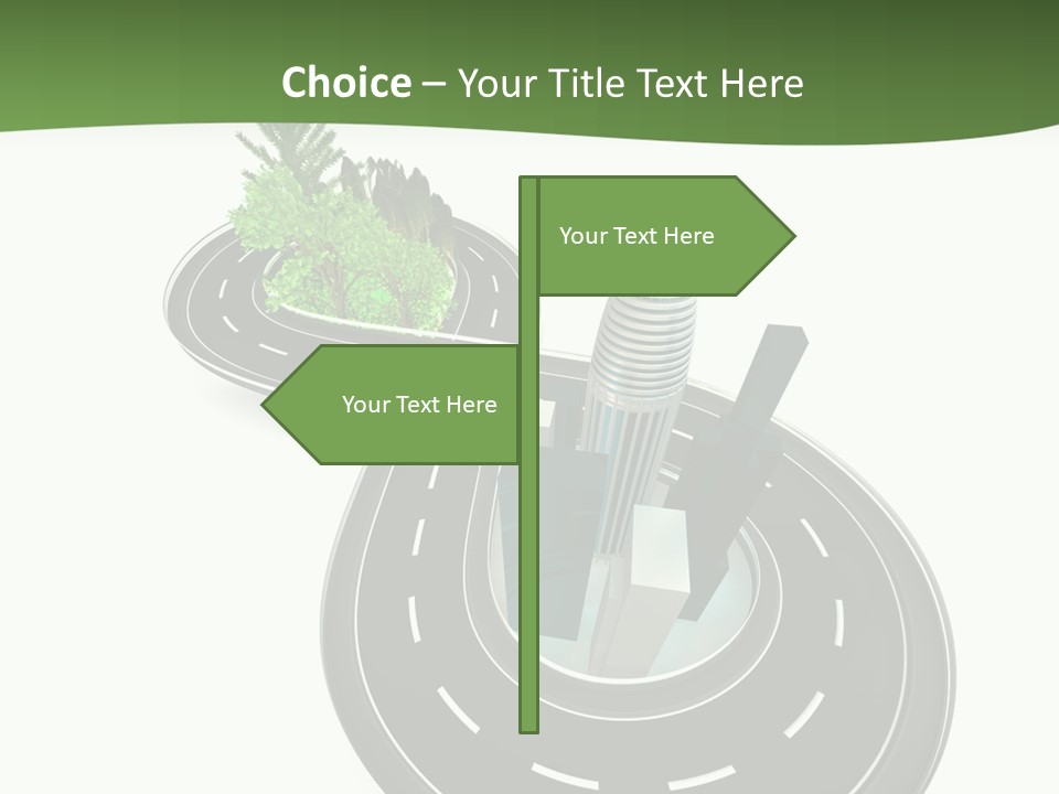 A Road With A Green Plant On Top Of It PowerPoint Template