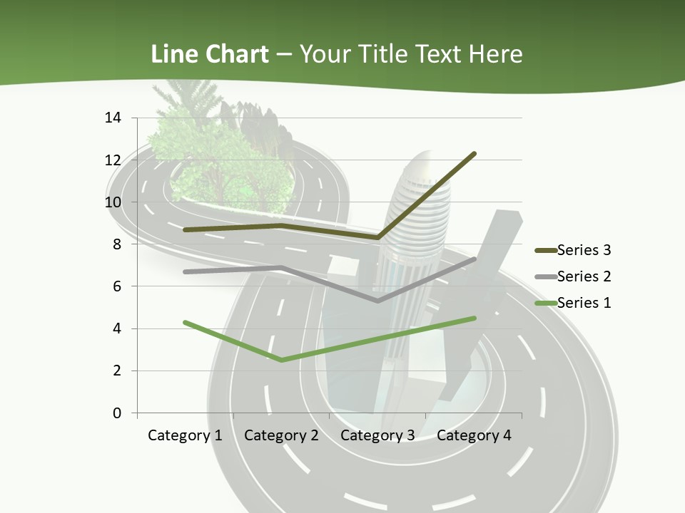 A Road With A Green Plant On Top Of It PowerPoint Template