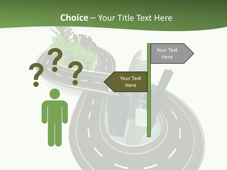 A Road With A Green Plant On Top Of It PowerPoint Template