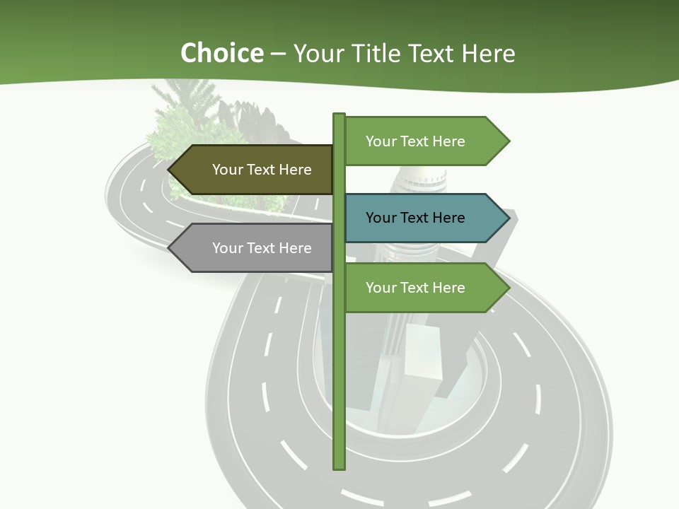 A Road With A Green Plant On Top Of It PowerPoint Template