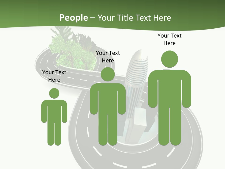 A Road With A Green Plant On Top Of It PowerPoint Template