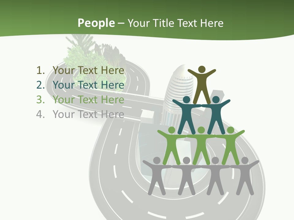 A Road With A Green Plant On Top Of It PowerPoint Template