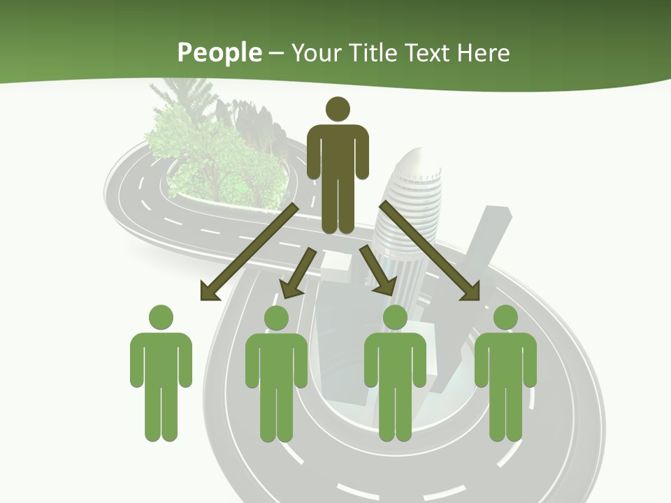 A Road With A Green Plant On Top Of It PowerPoint Template