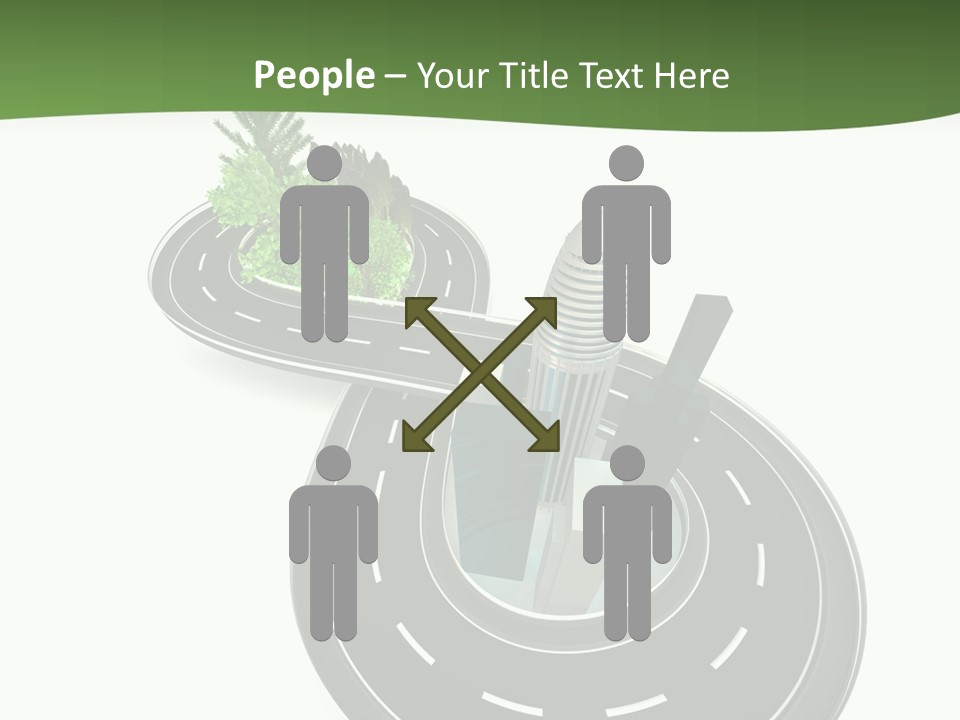 A Road With A Green Plant On Top Of It PowerPoint Template