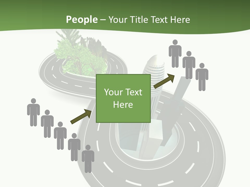 A Road With A Green Plant On Top Of It PowerPoint Template