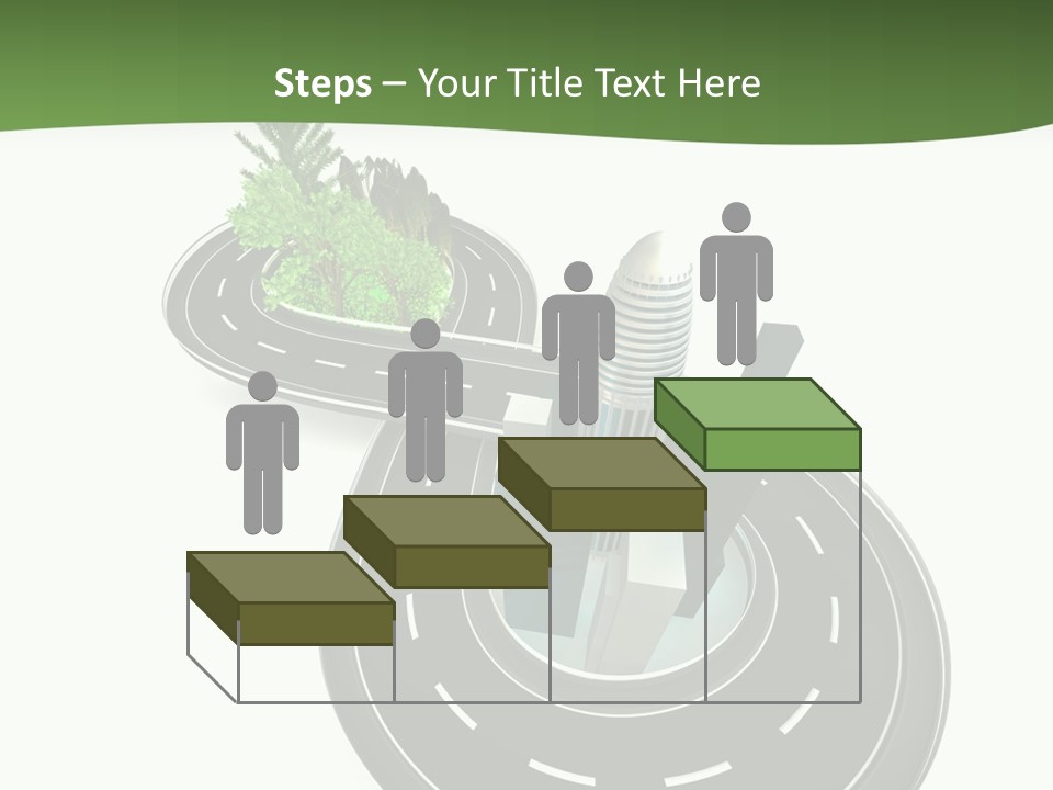 A Road With A Green Plant On Top Of It PowerPoint Template