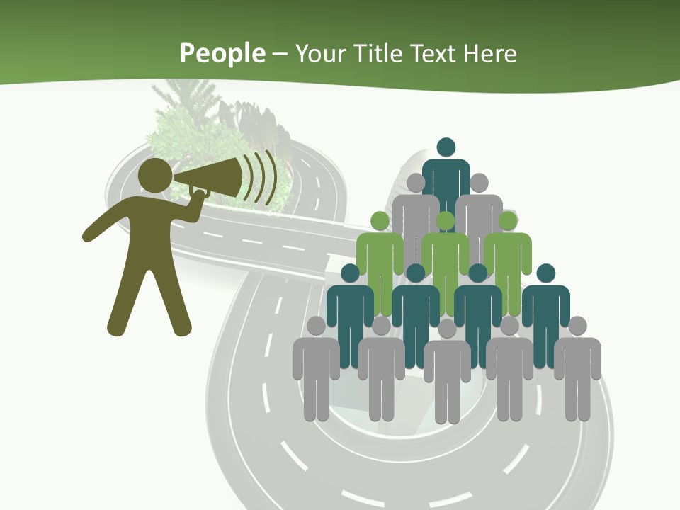 A Road With A Green Plant On Top Of It PowerPoint Template