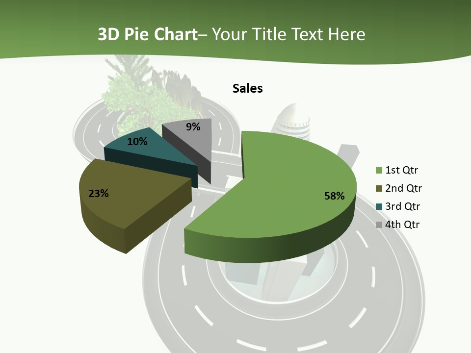 A Road With A Green Plant On Top Of It PowerPoint Template