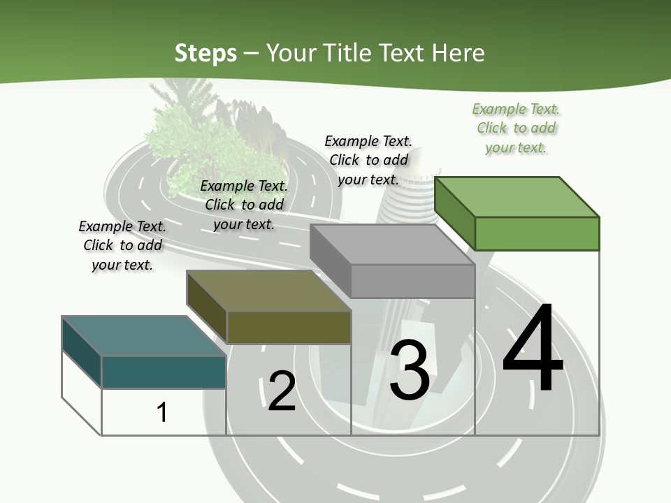 A Road With A Green Plant On Top Of It PowerPoint Template
