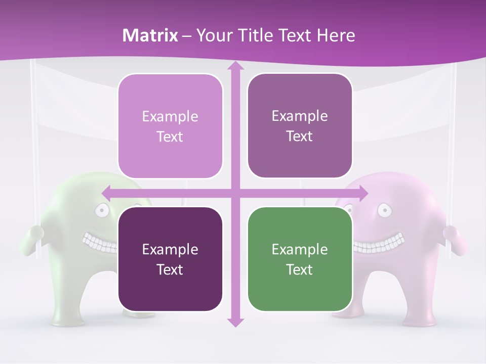 Two Elephants Holding A Flag With A Smile On Their Faces PowerPoint Template