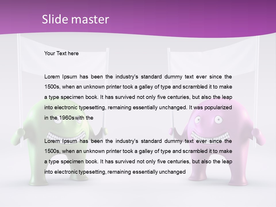 Two Elephants Holding A Flag With A Smile On Their Faces PowerPoint Template