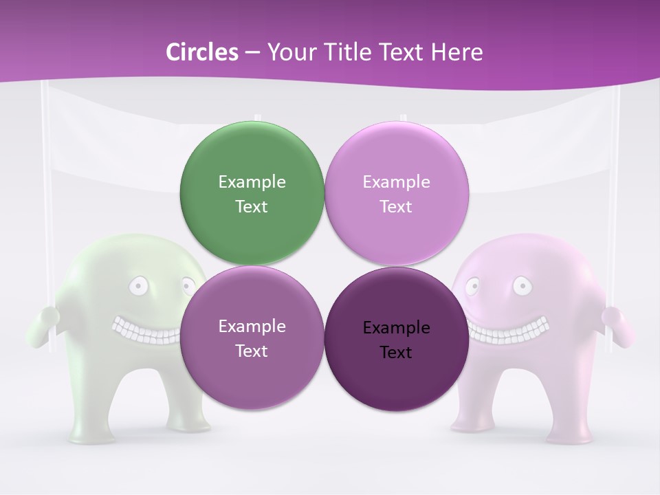 Two Elephants Holding A Flag With A Smile On Their Faces PowerPoint Template