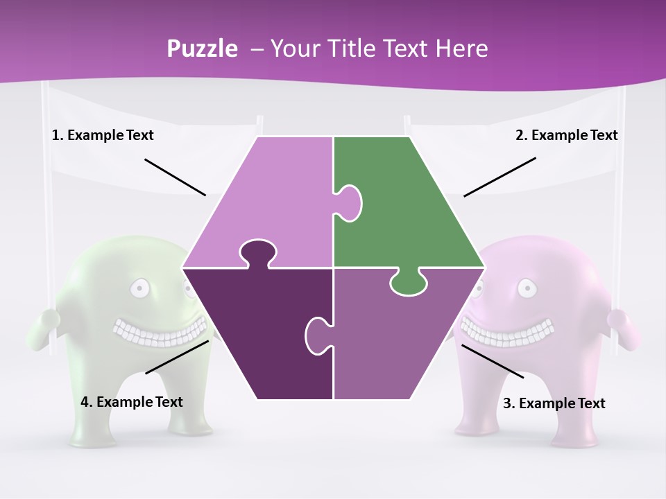 Two Elephants Holding A Flag With A Smile On Their Faces PowerPoint Template