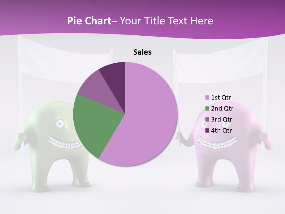 Two Elephants Holding A Flag With A Smile On Their Faces PowerPoint Template