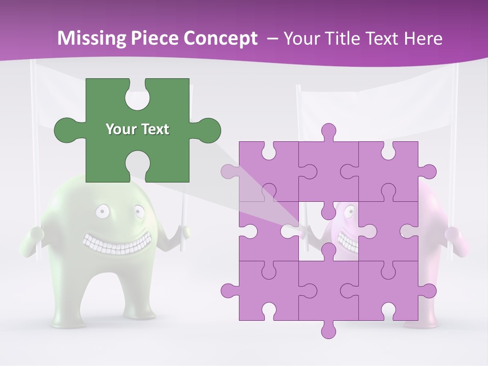 Two Elephants Holding A Flag With A Smile On Their Faces PowerPoint Template