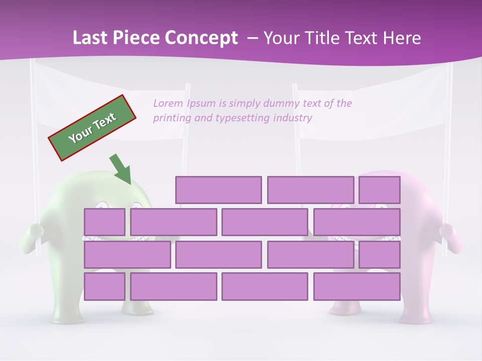 Two Elephants Holding A Flag With A Smile On Their Faces PowerPoint Template