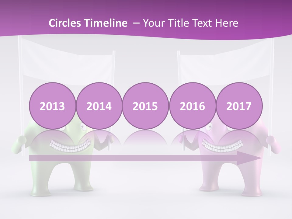 Two Elephants Holding A Flag With A Smile On Their Faces PowerPoint Template