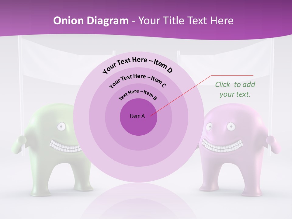 Two Elephants Holding A Flag With A Smile On Their Faces PowerPoint Template