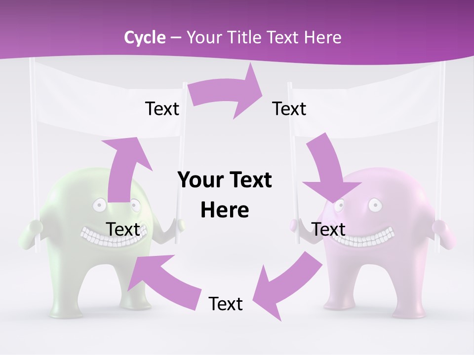 Two Elephants Holding A Flag With A Smile On Their Faces PowerPoint Template