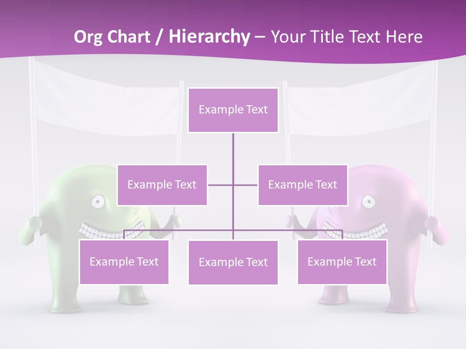 Two Elephants Holding A Flag With A Smile On Their Faces PowerPoint Template