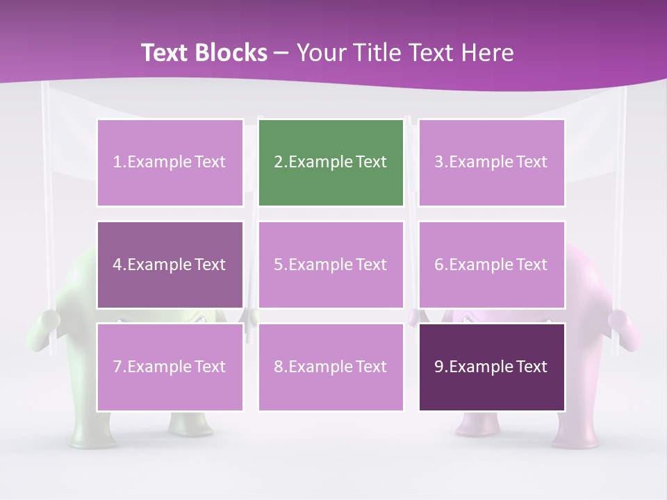 Two Elephants Holding A Flag With A Smile On Their Faces PowerPoint Template